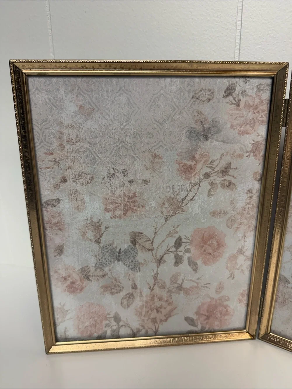 Vintage Goldtone Hinged Double 8x10 Picture Frame | Tabletop Display